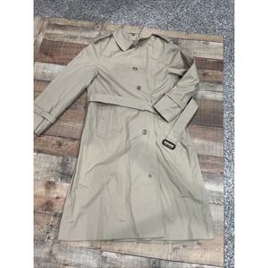 Vintage Ralph Lauren Trench Coat Park Men's Large Beige Belted Pockets HK